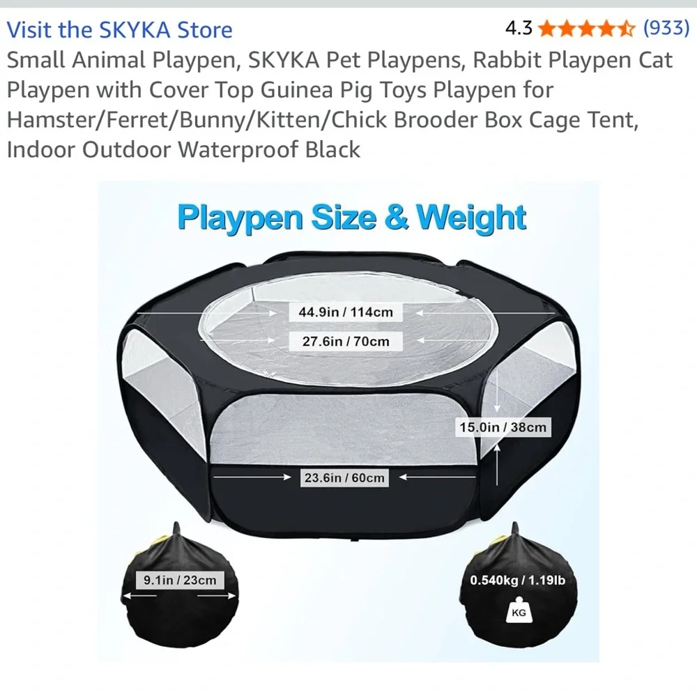 Pet Playpen with Cover